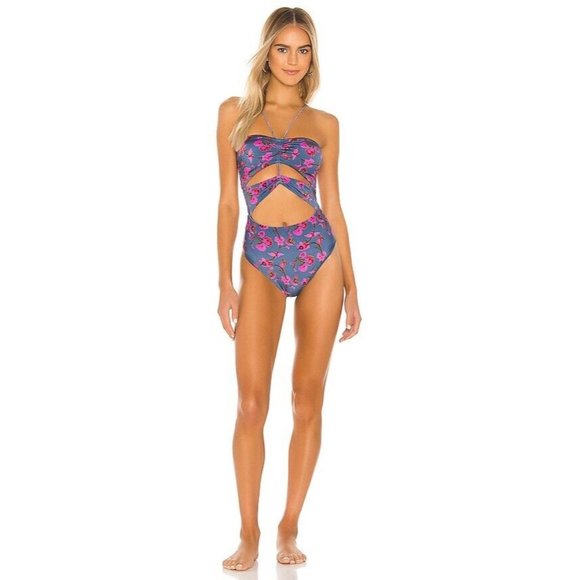 Vix Swimwear Georgia One Piece in Fiore Blue Floral - Picture 1 of 7